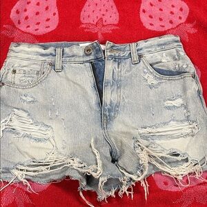 Pistola Light Blue Distressed Jean Shorts 26